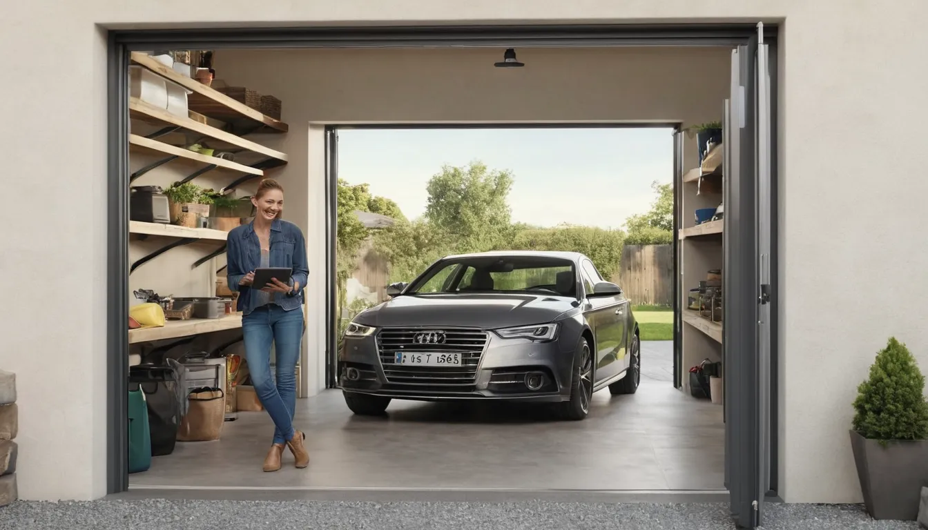 A homeowner reviewing garage door options in the Peabody area